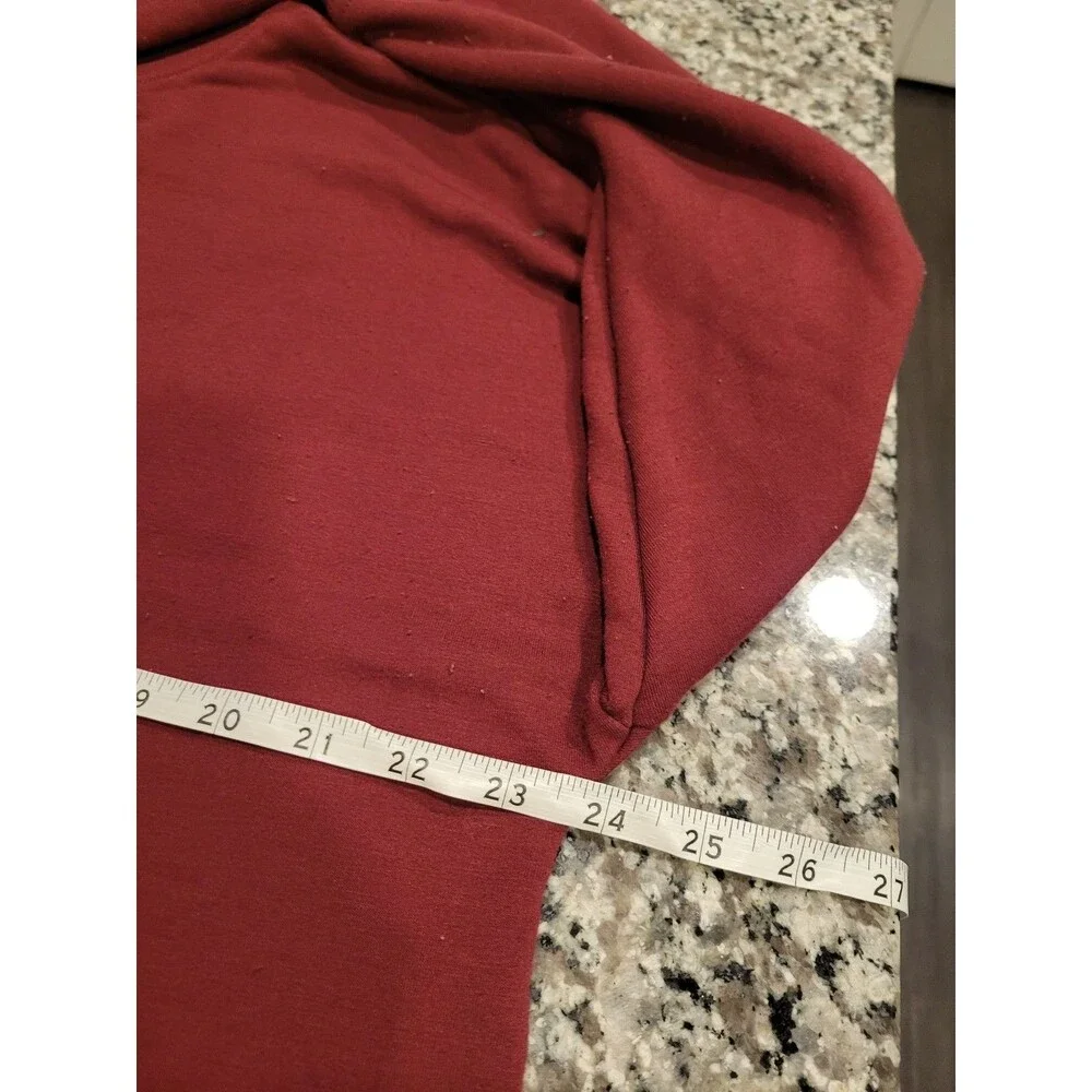 Athletic Works Hoodie Boys L 12-14 Burgundy Pullover‎ Hooded Pocket Sweatshirt